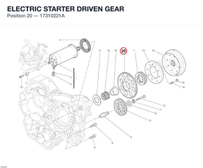 ELECTRIC STARTER DRIVEN GEAR 17310221A diagram position