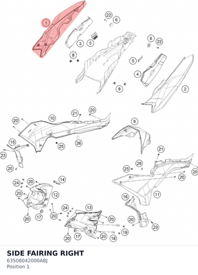 Diagram preview: SIDE FAIRING RIGHT (63508042000ABJ)