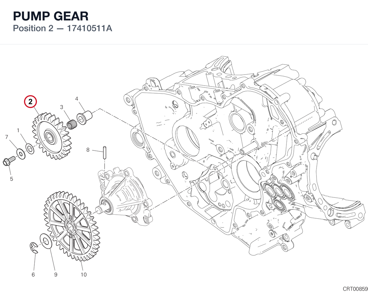 PUMP GEAR 17410511A diagram position