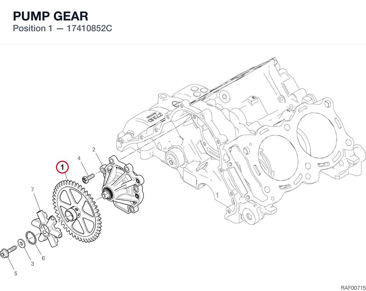 PUMP GEAR 17410852C diagram position