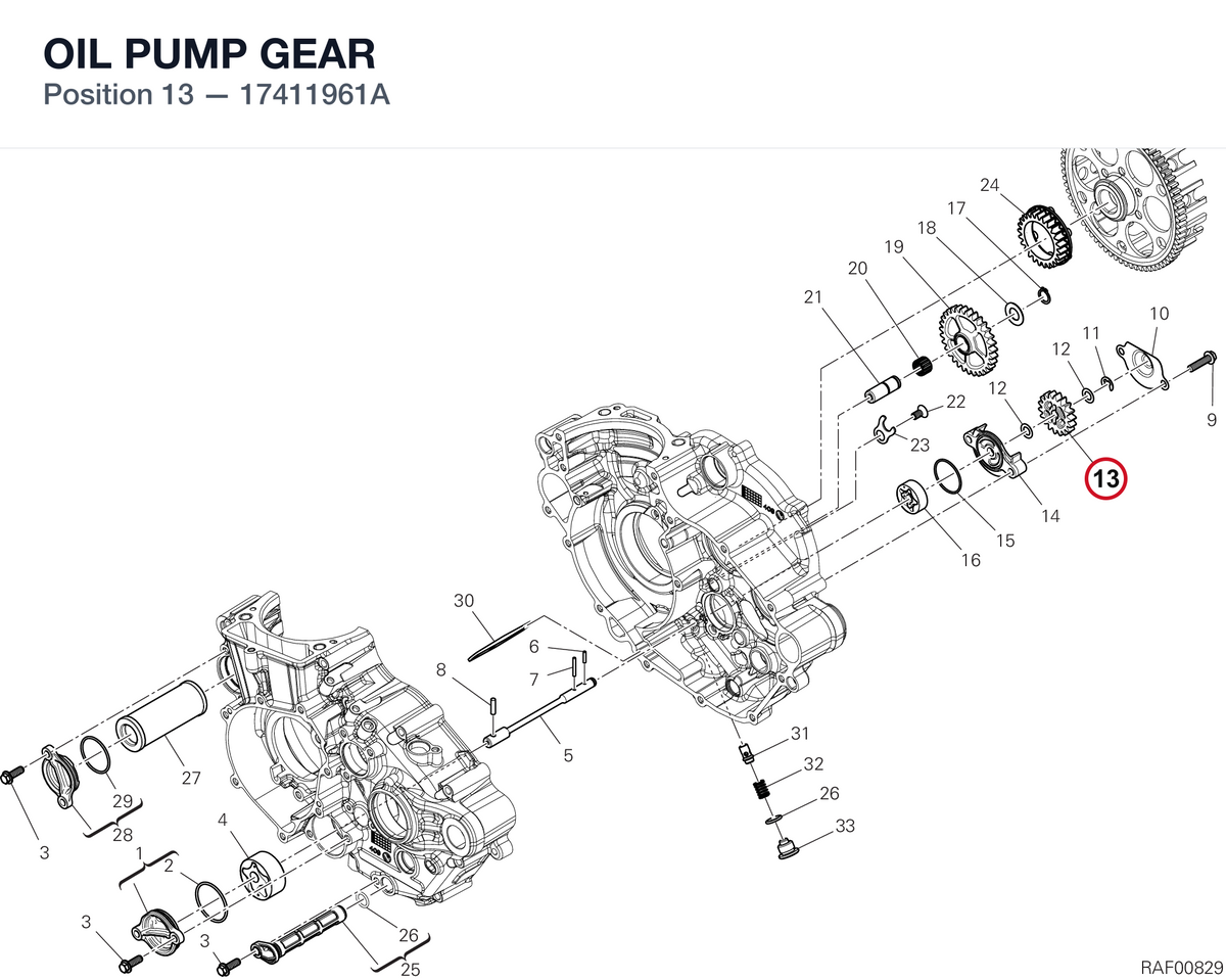 OIL PUMP GEAR 17411961A diagram position