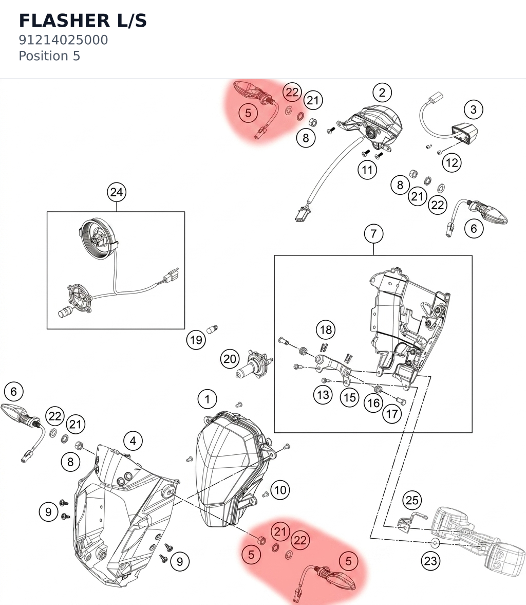 Diagram preview: FLASHER L/S (91214025000)