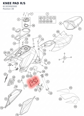 Diagram preview: KNEE PAD R/S (61303092000)