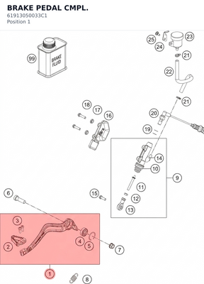 Diagram preview: BRAKE PEDAL CMPL. (61913050033C1)