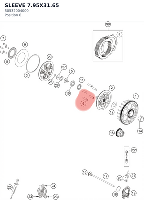 Diagram preview: SLEEVE 7.95X31.65 (50532004000)