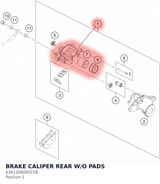Diagram preview: BRAKE CALIPER REAR W/O PADS (6361308000158)