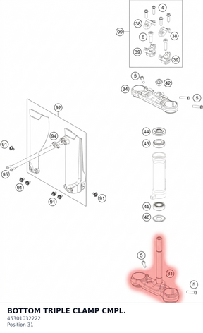 Diagram preview: BOTTOM TRIPLE CLAMP CMPL. (45301032222)