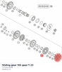 Diagram preview: Sliding gear 5th gear T 23 (77733115200)