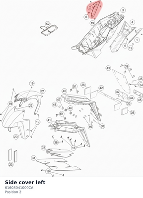 Diagram preview: Side cover left (61608041000CA)