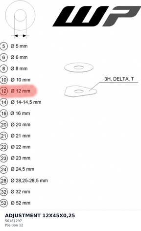 Diagram preview: ADJUSTMENT 12X45X0,25 (50181297)