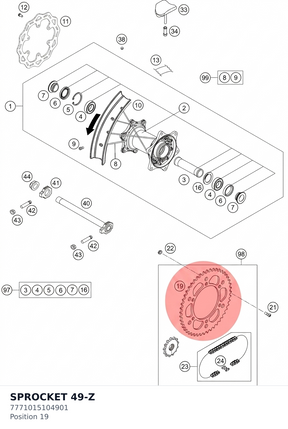 Diagram preview: SPROCKET 49-Z (7771015104901)