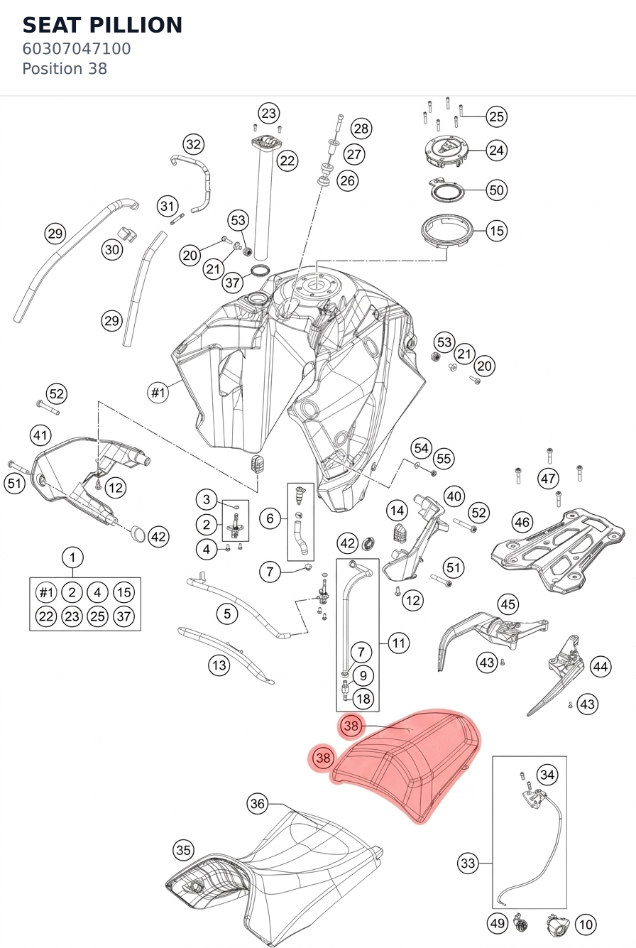 Diagram preview: SEAT PILLION (60307047100)