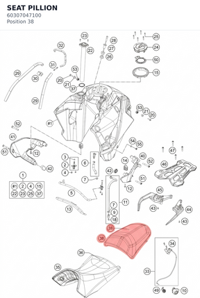 Diagram preview: SEAT PILLION (60307047100)