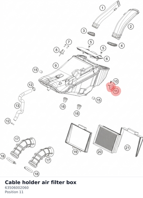 Diagram preview: Cable holder air filter box (63506002060)