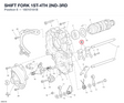 SHIFT FORK 1ST-4TH 2ND-3RD 18010161B diagram position