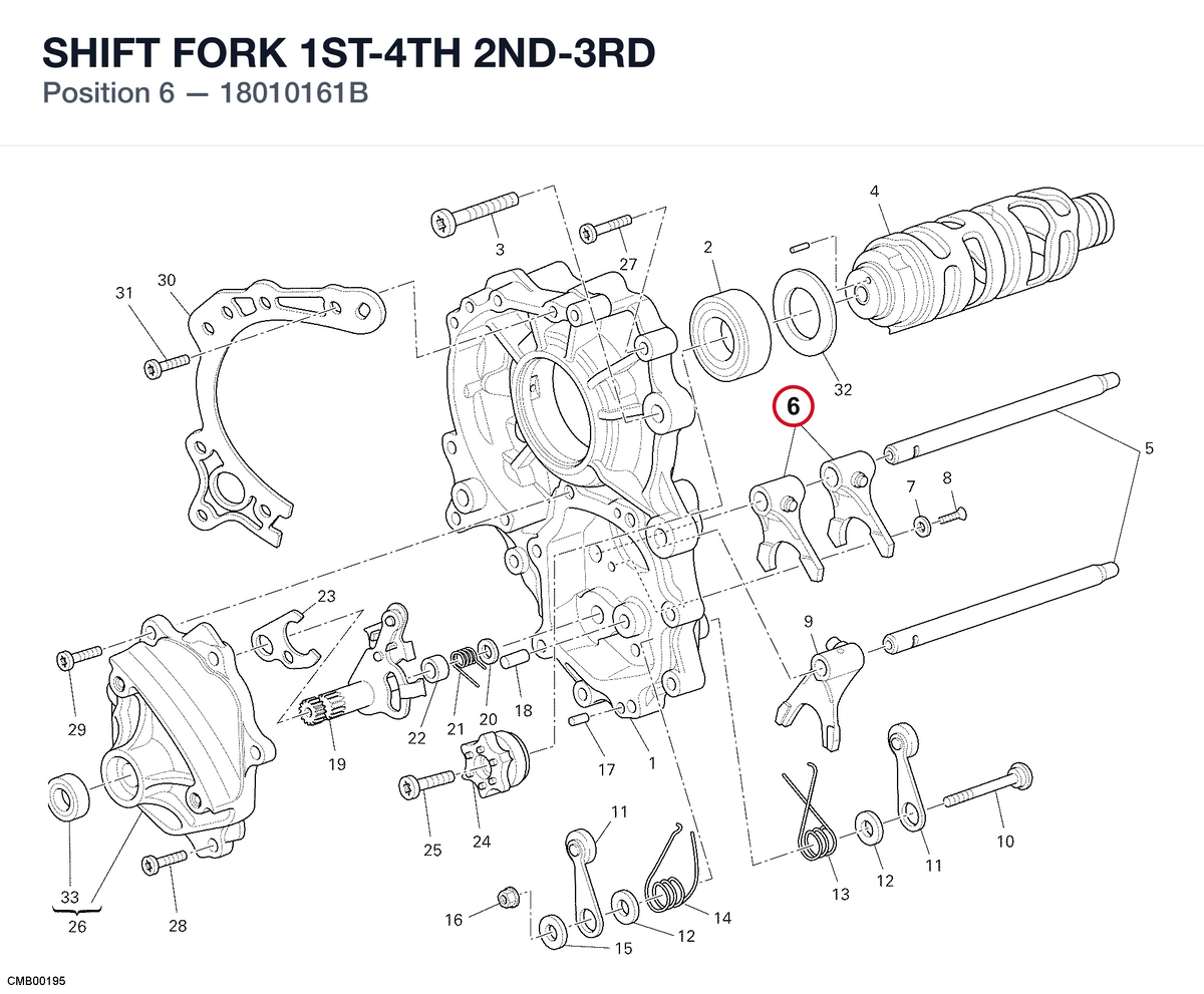 SHIFT FORK 1ST-4TH 2ND-3RD 18010161B diagram position