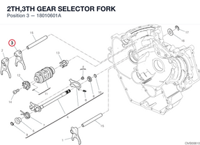 2TH,3TH GEAR SELECTOR FORK 18010601A diagram position