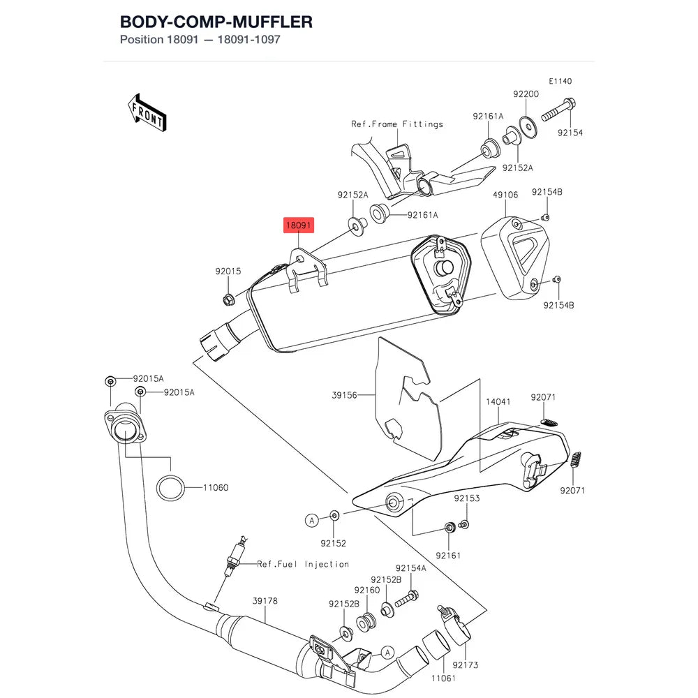 Kawasaki OEM – BODY-COMP-MUFFLER product image