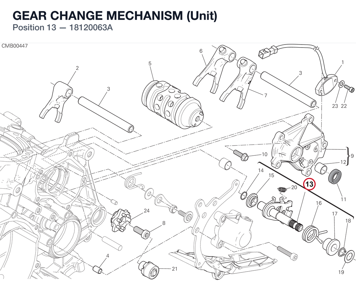 GEAR CHANGE MECHANISM (Unit) 18120063A diagram position