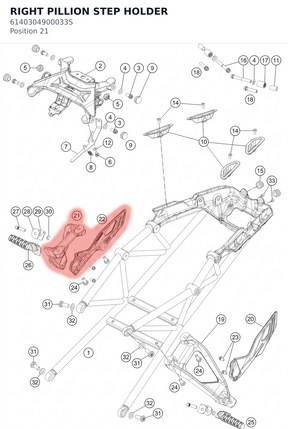Diagram preview: RIGHT PILLION STEP HOLDER (6140304900033S)