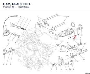 CAM, GEAR SHIFT 18220283A diagram position