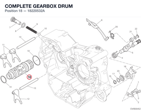 COMPLETE GEARBOX DRUM 18220532A diagram position