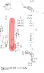 Diagram preview: leg assembly left - heavy duty (93801001100)