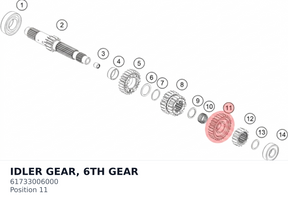 Diagram preview: IDLER GEAR, 6TH GEAR (61733006000)