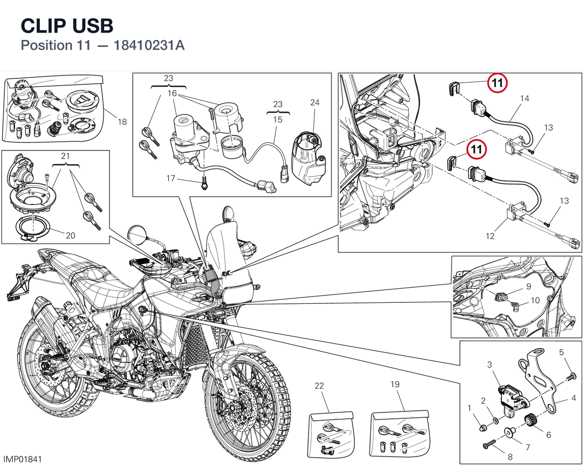 CLIP USB 18410231A diagram position