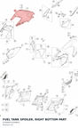 Diagram preview: FUEL TANK SPOILER, RIGHT BOTTOM PART (61908051044BHA)