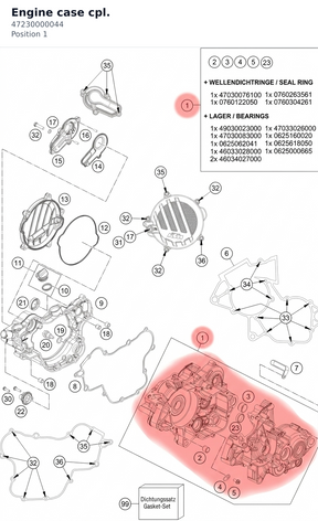 Diagram preview: Engine case cpl. (47230000044)