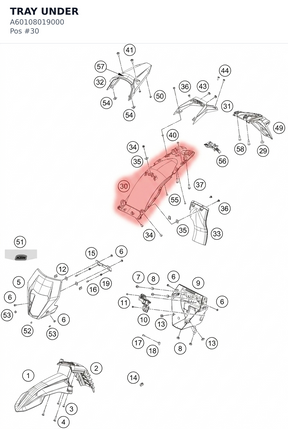 Diagram preview: TRAY UNDER (A60108019000)