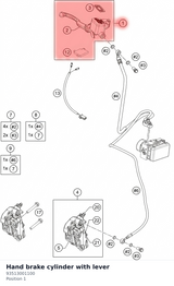 Diagram preview: Hand brake cylinder with lever (93513001100)