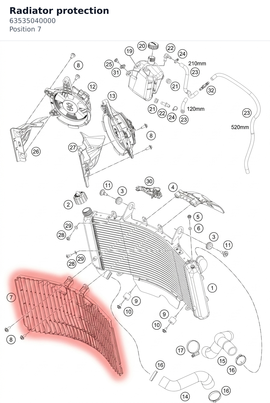 Diagram preview: Radiator protection (63535040000)