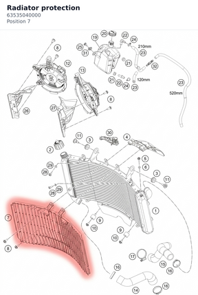 Diagram preview: Radiator protection (63535040000)