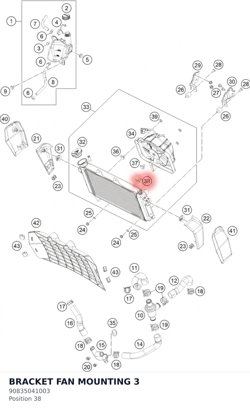 Diagram preview: BRACKET FAN MOUNTING 3 (90835041003)
