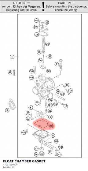 Diagram preview: FLOAT CHAMBER GASKET (47031010000)