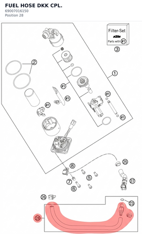 Diagram preview: FUEL HOSE  DKK CPL. (69007016150)