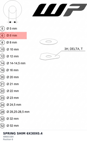 Diagram preview: SPRING SHIM 6X30X0.4 (48601584)