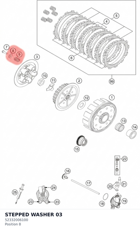 Diagram preview: STEPPED WASHER              03 (52332006100)