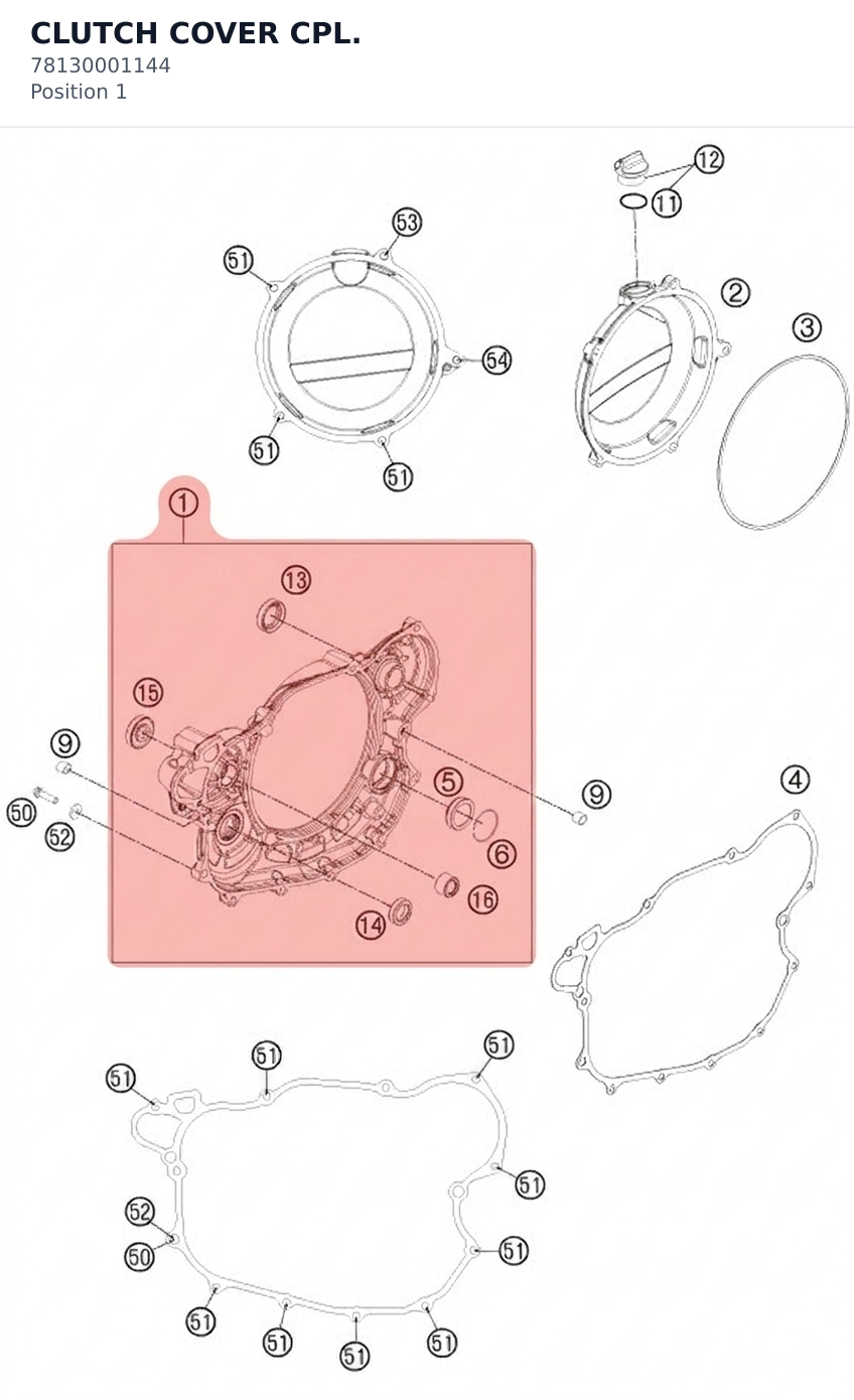 Diagram preview: CLUTCH COVER CPL. (78130001144)