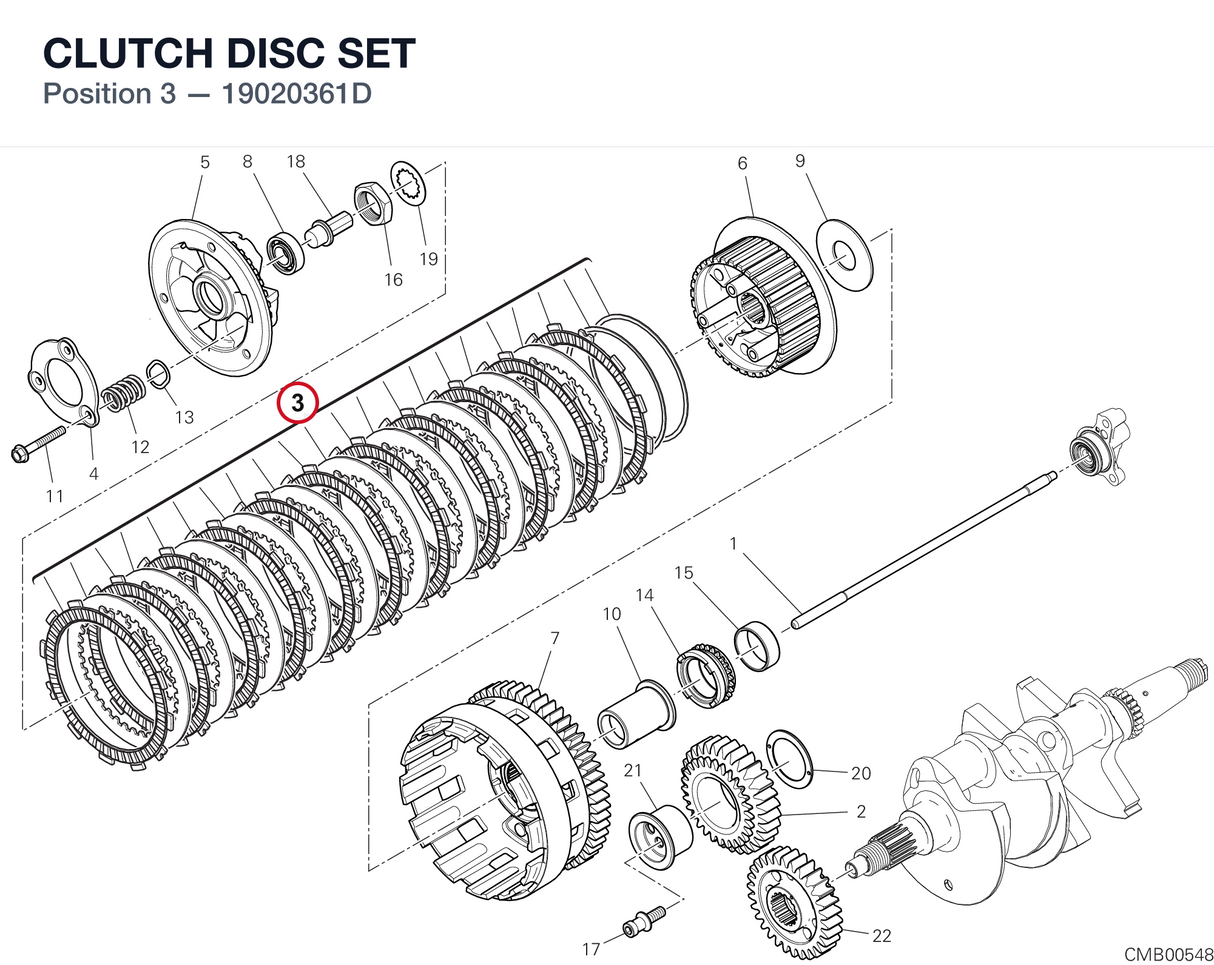 CLUTCH DISC SET 19020361D diagram position