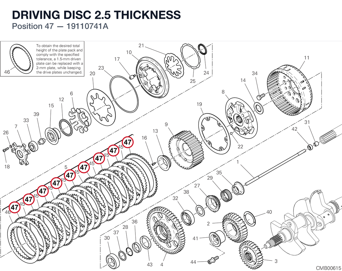 DRIVING DISC 2.5 THICKNESS 19110741A diagram position