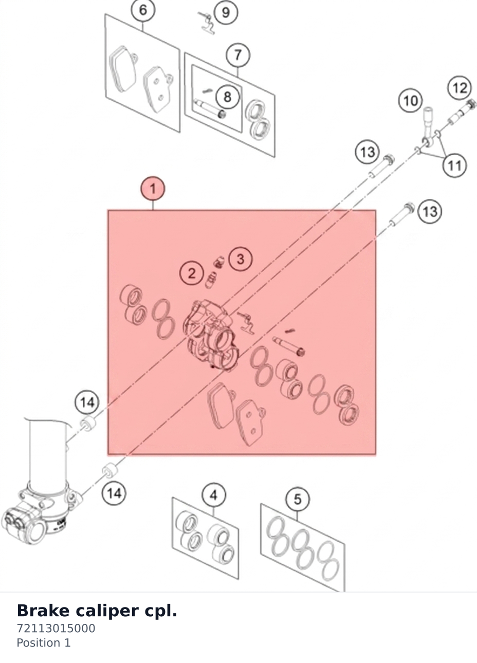 Diagram preview: Brake caliper cpl. (72113015000)