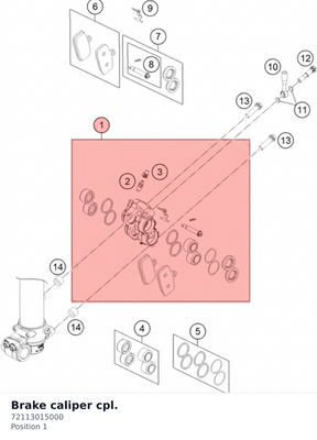 Diagram preview: Brake caliper cpl. (72113015000)