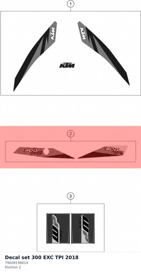 Diagram preview: Decal set 300 EXC TPI 2018 (79608198014)