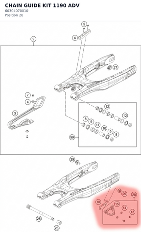 Diagram preview: CHAIN GUIDE KIT 1190 ADV (60304070010)