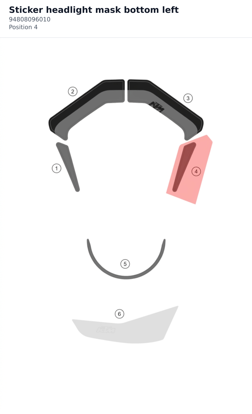 Diagram preview: Sticker headlight mask bottom left (94808096010)