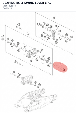 Diagram preview: BEARING BOLT SWING LEVER CPL. (69004081044)