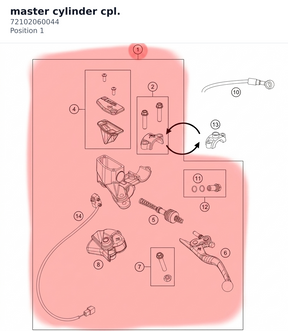 Diagram preview: master cylinder cpl. (72102060044)